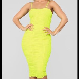 Lime Green Fashion nova Dress